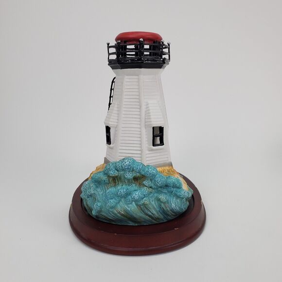 2003 Plymouth Lighthouse Retired Tea Light Ceramic Candle Holder Nautical - Picture 4 of 12